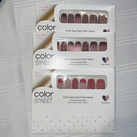 Color Street 100% Real Nail Polish Strips - Set of 3 - Picture 1 of 6